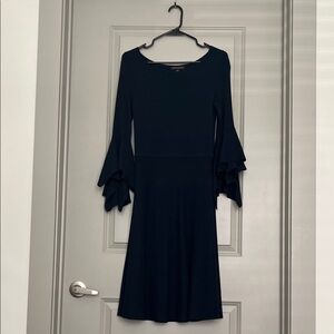 Banana Republic Elegant Navy Long Sleeve Dress A-Line